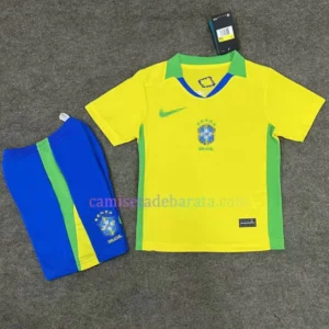 Camiseta Brasil 1ª Equipación 2025 Niños
