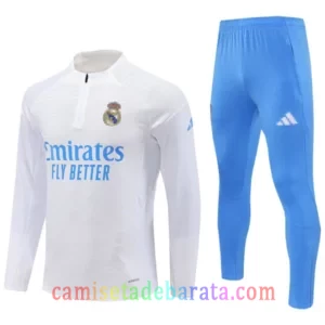 Sudadera Entrenamiento Real Madrid 2025/26 Niños Blanco Azul Claro Edición Jugador